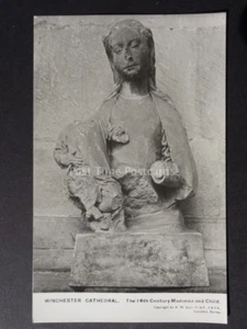 Hampshire WINCHESTER Cathedral 14th Century Modonna & Child - Old RP Postcard - Imagen 1 de 2