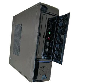 NEW Empty Linkworld DIY Black Mini-ITX Media Center HTPC Desktop/Tower PC Case - Image 1 of 4