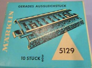 10 PIECES MARKLIN HO TRACK STRAIGHT MAKE UP SECTIONS 5129 3/8 NEW IN BOX