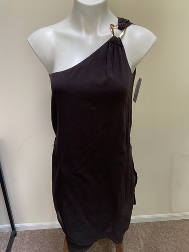 Costume da bagno Michael Kors monospalla marrone copricostume nuovo senza etichette taglia XS