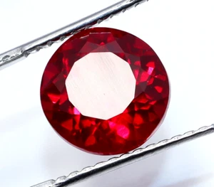 Natural Red Ruby 5.40 Ct Round Cut Flawless Certified Rare Loose Gemstone - Picture 1 of 8