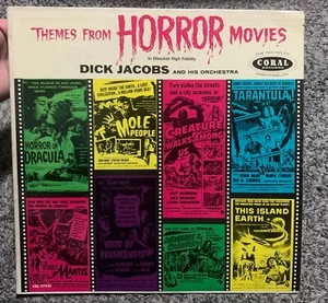 DICK JACOBS Themes from Horror Movies Vinyl Record - Picture 1 of 4
