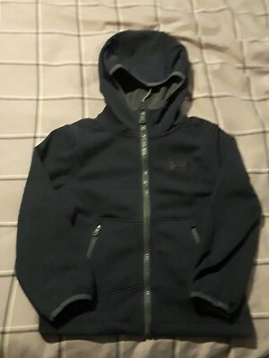 NUEVO CON ETIQUETAS UNDER ARMOUR STORM BOYS COLDGEAR SOFTSHELL CREMALLERA SUDADERA CON CAPUCHA AZUL MARINO Foto 1 de 4