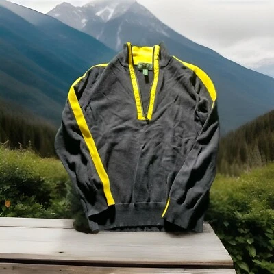 Suéter Ralph Lauren Active para Mujer XL Negro Amarillo Media Cremallera Pullover Pickleball Foto 1 de 4