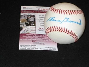STEVE GROMEK INDIANS SIGNED AUTOGRAPHED AUTHENTIC RAWLINGS OAL BASEBALL JSA - Picture 1 of 6