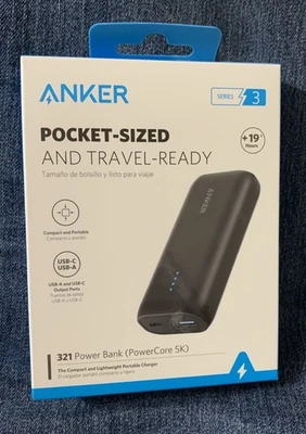 Anker 321 Power Bank CARREGADOR PORTÁTIL 5200mAh bateria 2 portas carregamento USB C - Imagem 1 de 4