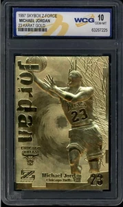 1997 MICHAEL JORDAN SKYBOX Z-FORCE 23K GOLD CARD - GRADED GEM-MINT 10 - Picture 1 of 3