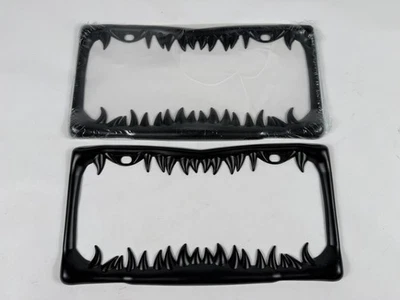 Juego de fundas para marco de matrícula de dientes de monstruo negro novedad coche camión SUV Foto 1 de 4