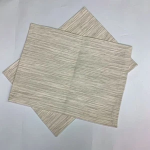 Crate & Barrel 1 Pr Grasscloth Rectangular Crisp White Cotton 14x19 Placemat - Picture 1 of 12
