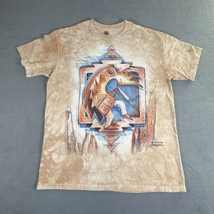The Mountain Large Tie Dye Short Sleeve T Shirt Aztec Tribal Mountain Graphic - Picture 1 of 6