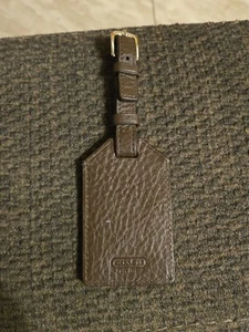 COACH BROWN LEATHER LUGGAGE ID HANG TAG - Picture 1 of 9