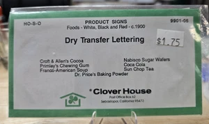 Clover House HO-S-O Scales Dry Transfer 9901-06: Product Signs Foods Used - Picture 1 of 3