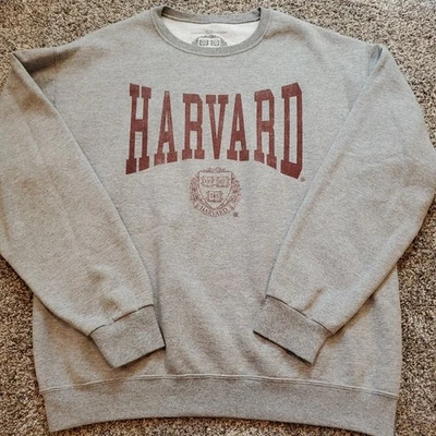 HARVARD UNIVERSITY VE RI TAS Unisex Medium Heavyweight Sweatshirt Grey  - Image 1 of 4