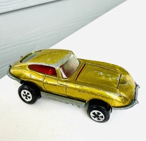 Vintage Topper Johnny Lightning 1969 Custom XKE Rare Yello Jaguar w Red Interior - Picture 1 of 8