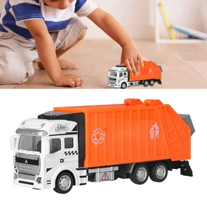 1:48 Pull Back Garbage Truck Toy Alloy Plastic Delivery Trash Truck Vehicles BT5 - Picture 1 of 12