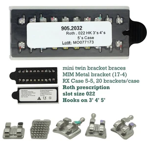 Soporte de metal para ortodoncia dental MIM ranura Roth 022 345 ganchos 5-5 10 kits - Imagen 1 de 22