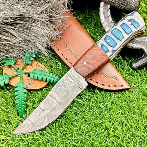 Coltello skinner lama acciaio damascato fatto a mano PERSONALIZZATO campeggio caccia TN-9344 - Foto 1 di 8