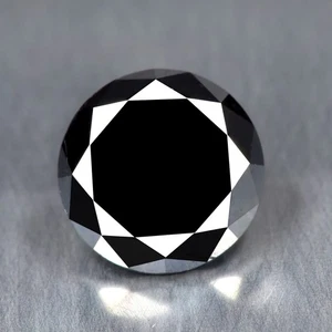 2.83Ct Shimmering Quality Natural JET BLACK DIAMOND - Very Clean Surface Clarity - Picture 1 of 2