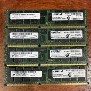 Crucial Micron 32GB 4x8GB 1GX72 DDR3 PC3-10600R CT102472BB1339 Server Memory - Picture 1 of 3