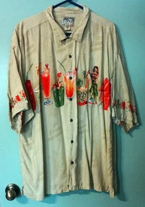 Camisa abotonada Big Dogs Hula Girls Cocktails It's 5 O'Clock Somewhere 4X para hombre - Imagen 1 de 4