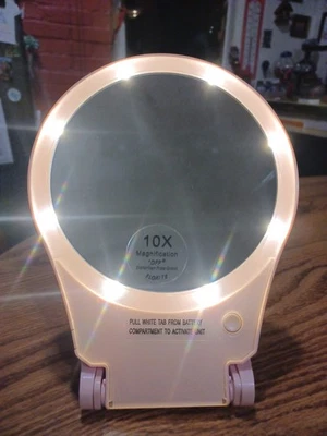 Espejo de viaje Floxite con luz - Espejo iluminado ampliado 10X, espejo de maquillaje Foto 1 de 4