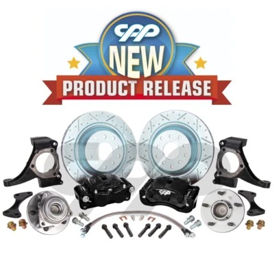 73-87 CHEVY GMC C10 TRUCK X10 MODULAR 2.5" DROP SPINDLE 14" BIG DISC BRAKE KIT Foto 1 de 4