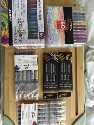Zebra Doodlerz Gel Stick Pens Arteza Senellier Ink Pens Spectrum Noir Lot NEW - Image 1 of 4
