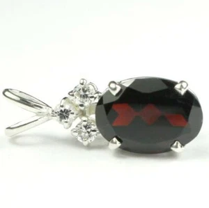 925 Sterling Silver Pendant, Mozambique Garnet, SP043 - Picture 1 of 3