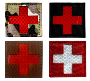 Medic Cross Patch Reflective official VELCRO® Paramedic EMT Military First Aid - Picture 1 of 10