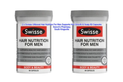 2 x Swisse Ultiboost питание для волос для мужчин рост волос и кожи головы 60 капсул - Изображение 1 из 4