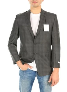 Calvin Klein 191580 Dark Grey Checked Sport Blazer Jacket $600 38R - Picture 1 of 9