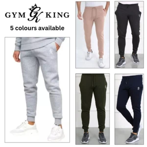 Gym King Basis Designer Sweatpants Jogging Bottoms Slim Fit Mens Joggers New - Picture 1 of 23