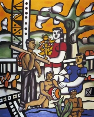 Litografía montada Fernand Leger "The Camper" #1455 1976 Foto 1 de 4