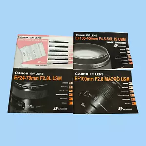 4er Set Canon EF Objektiv Bedienungsanleitungen Bedienungsanleitungen EF24-70, EF100, EF100-400 - Bild 1 von 13