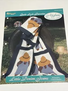 Little Denim Jeans Afghan Quilt Look Favorite Crochet Pattern Needlecraft Shop - Picture 1 of 4