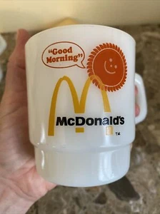 Vintage Anchor Hocking Fire King McDonald's Coffee Mug Cup Milk Glass - Picture 1 of 6