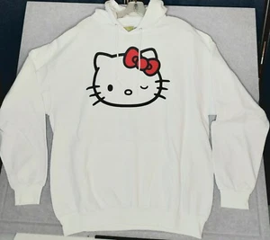 Hello Kitty Sweatshirt Hooded Pullover By Sanrio White Sz XL NWT - Picture 1 of 3