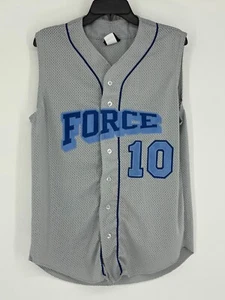 Wilson Force #10 Gray Blue Button Down Sleeveless Jersey Shirt Men's Size Medium - Picture 1 of 8