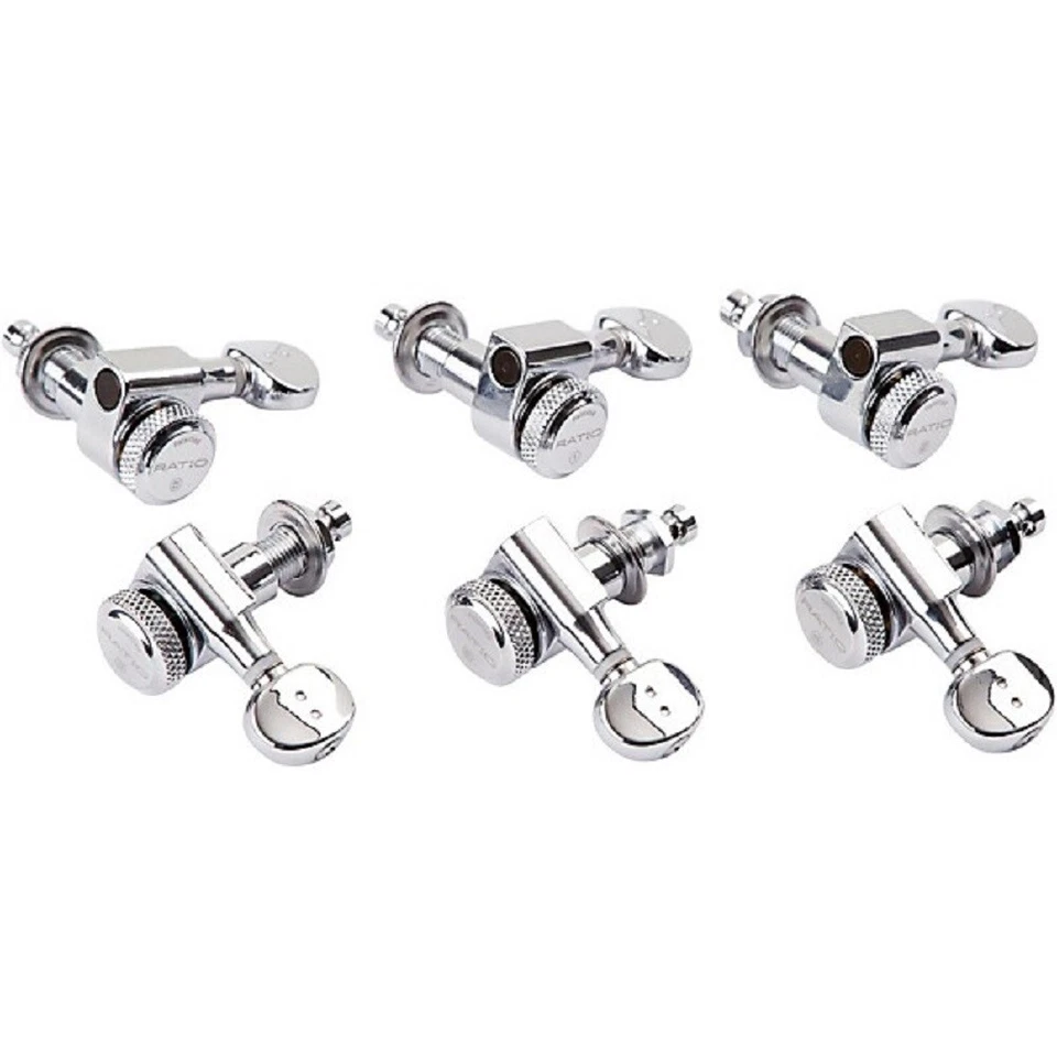 NEW Graph Tech Ratio 6-In-Line 2-Pin Classic Locking Tuners, CHROME #PRL-8731-C0 - Image 1 of 1