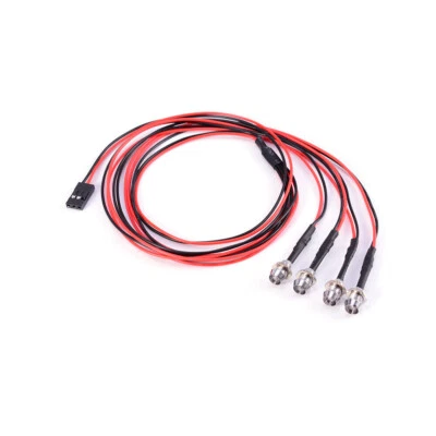 4 x rot & weiß Scheinwerfer Licht 3mm für Traxxas Tamiya Axial Scx10 D90 RC Auto - Bild 1 von 4