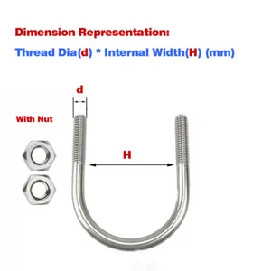 304 Stainless Steel U-Shaped Screw/U-Shaped Clamp/U-Shaped Bolt/Clip Pipe M6-M12 - Picture 1 of 85