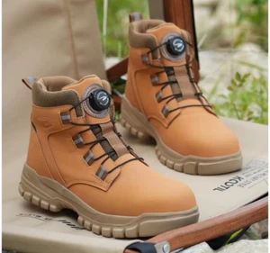 Rotating Button Work Shoes for Men Anti Puncture Work Sneakers Waterproof Black - Bild 1 von 25