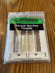 ORTRONICS TRACJACK DUAL GANG FACE PLATE (BIANCO) Qtà-1 NUOVO SPEDIZIONE GRATUITA! - Foto 1 di 11