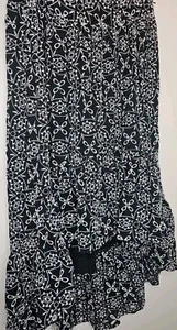 INC Black Eyelet Lace Boho Whimseygoth Ruffled Asymetrical Hem Long Skirt Med - Picture 1 of 8