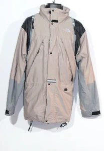 The North Face Mens Ski Snow Jacket Large Beige Winter Coat Reflective Strips - Picture 1 of 23