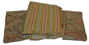 Ralph Lauren Hera Champagne 2 Paisley Standard Shams & 1 Stripe Queen Bedskirt - Picture 1 of 7