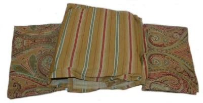 Ralph Lauren Hera Champagne 2 Paisley Standard Shams & 1 Stripe Queen Bedskirt - Image 1 of 4