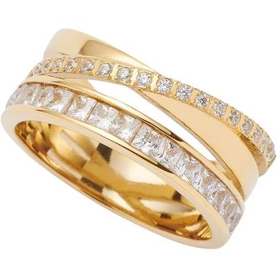 LEONARDO Schmuck Damenring Sarah Edelstahl Goldfarben 02544 - Bild 1 von 3