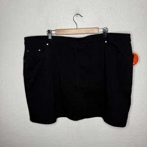 New Hearts Of Palm Woman Black Skort Women’s 22W Rayon Stretch Pockets Preppy - Picture 1 of 8