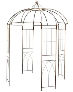 Metall Rosen Pavillon rostbraun - 270 cm - Stahl Rosenbogen Rankgitter Rankhilfe - Bild 1 von 2